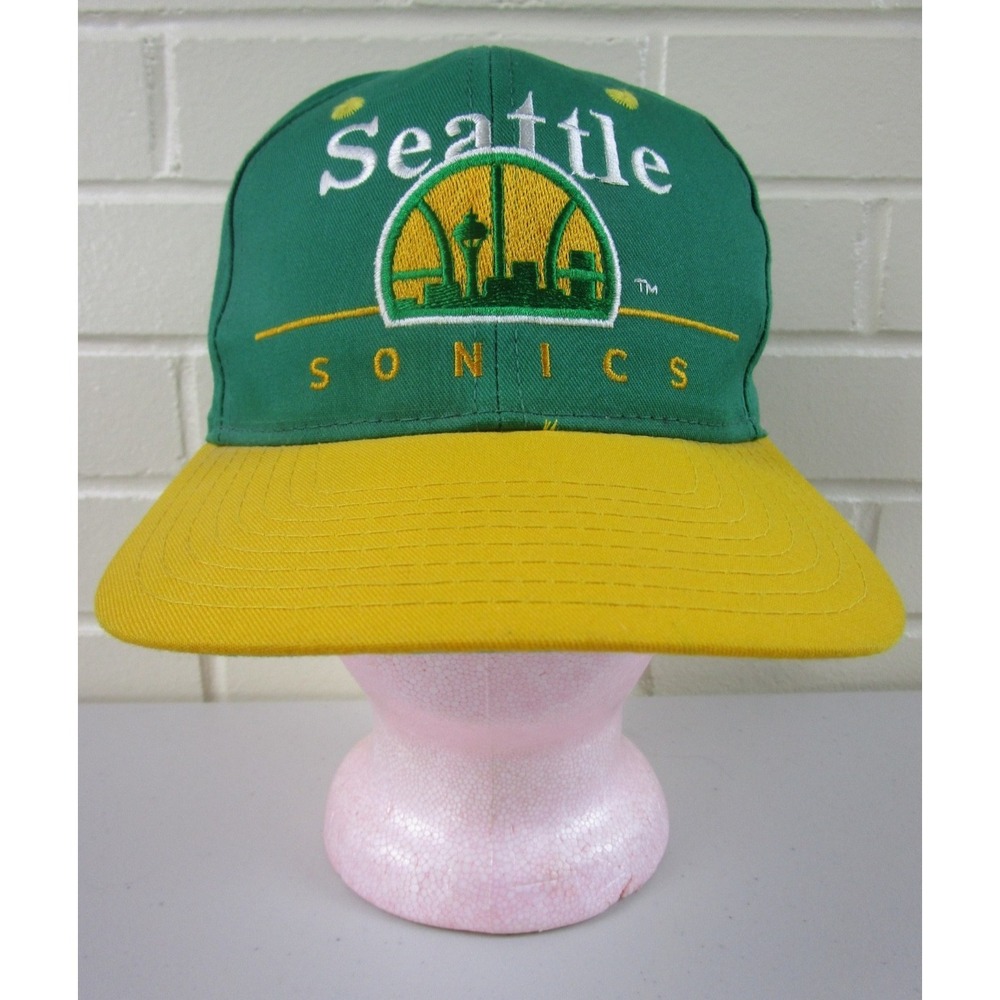 Vintage 90s Seattle Super Sonics Snapback Hat NBA Twins Enterprise Basketball